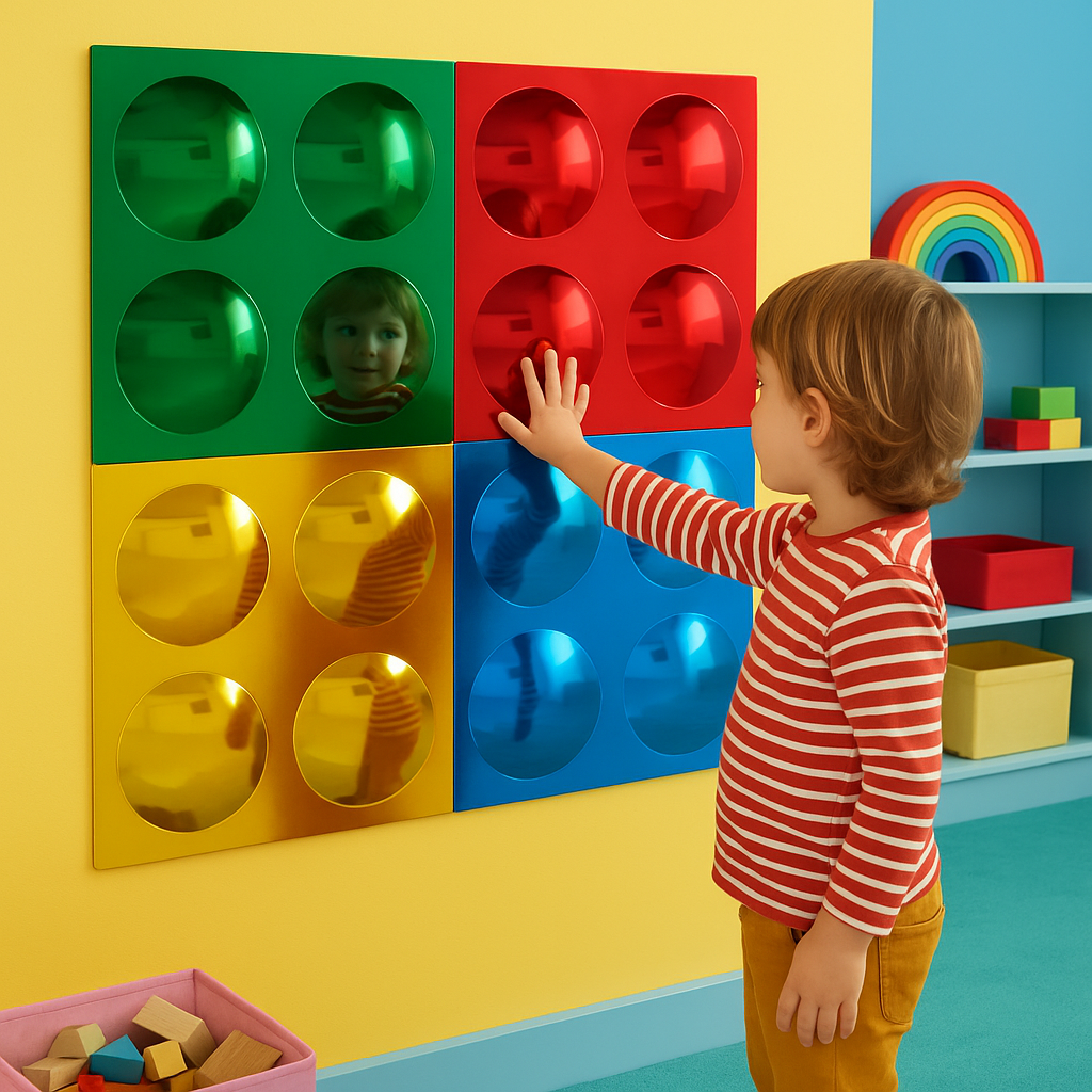 Coloured 4 Bubble Convex Mirror, Pack of 4