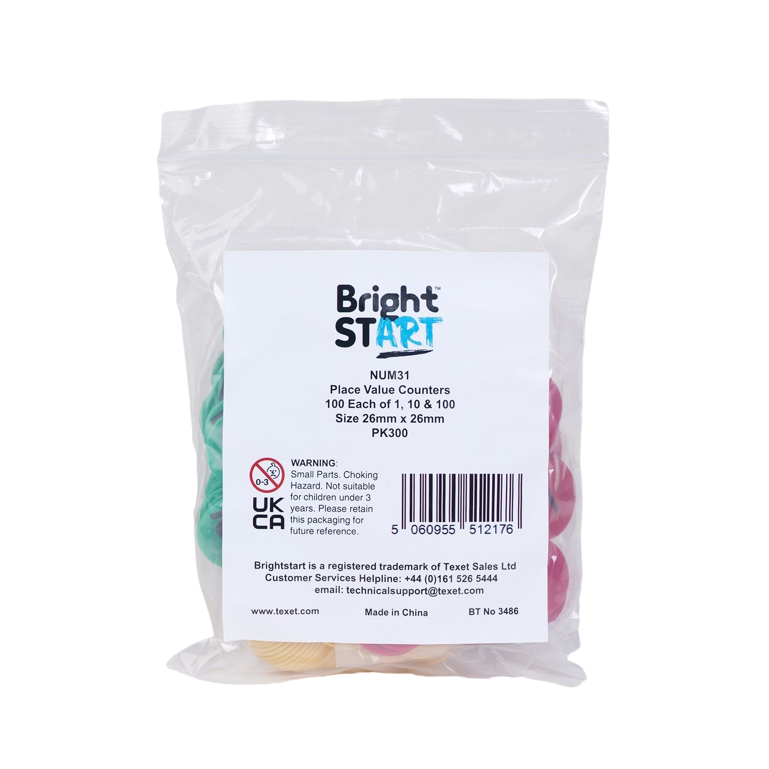 Place Value Counters Number One, Ten & One Hundred Set, Pack of 300