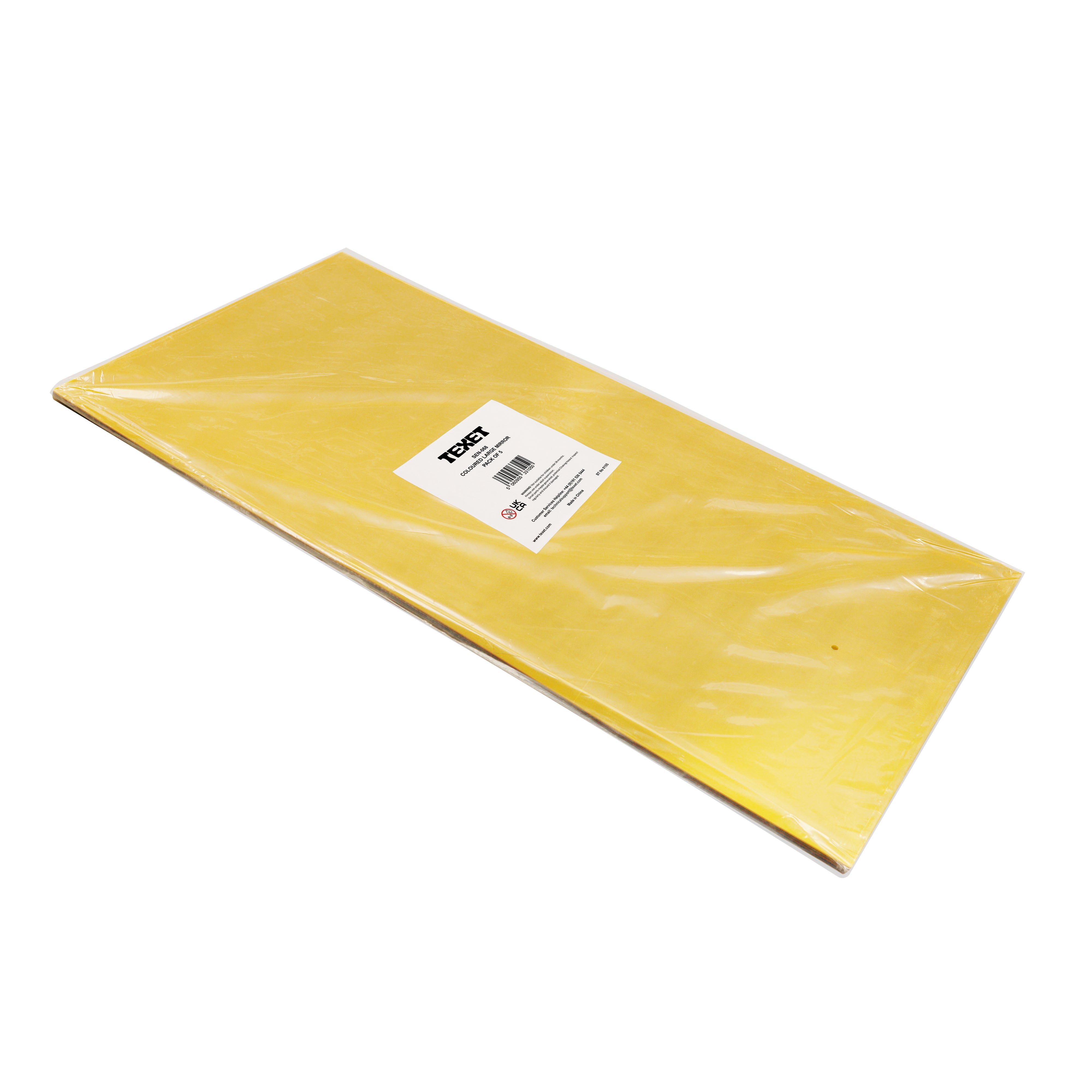 Coloured Large Rectangular Mirrors, Pack of 5