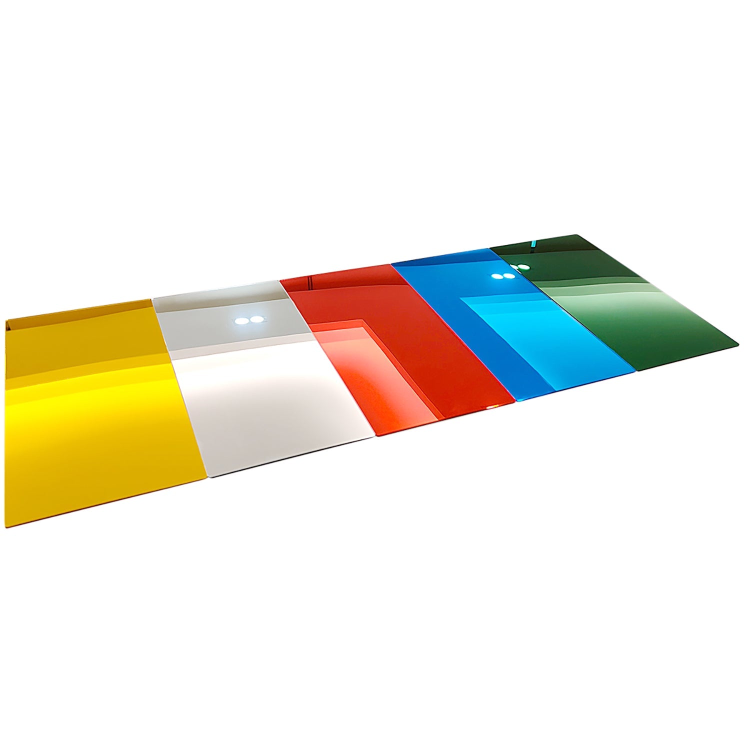 Coloured Large Rectangular Mirrors, Pack of 5